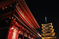 夜の浅草寺