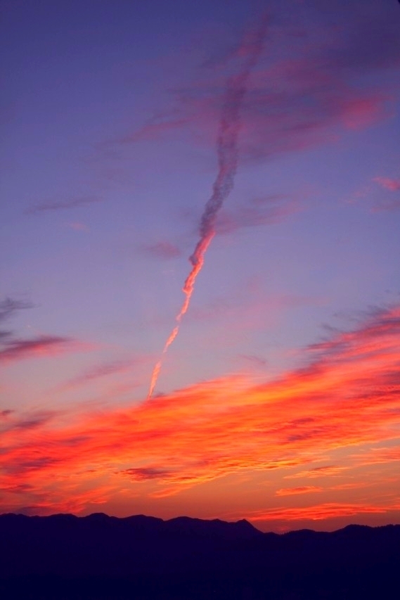 竜巻のような夕焼け