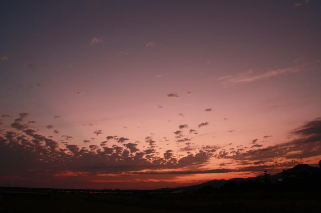 一面の夕焼け空