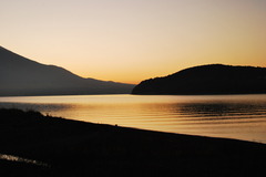 夕焼けの山中湖