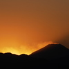 日没直後の富士山を見る
