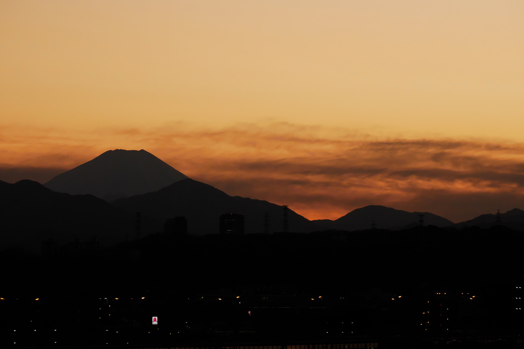 宵の富士山
