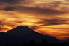 富士の夕景 2022年1月9日