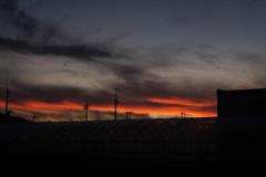 思いがけずよく焼けた夕空