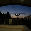 夕空への列車待ち