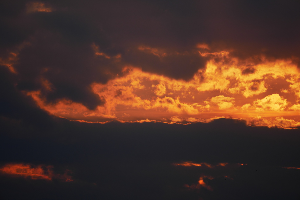 夕方の西の空を切り取る
