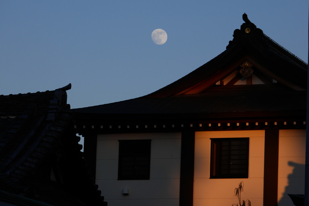 日没前の月