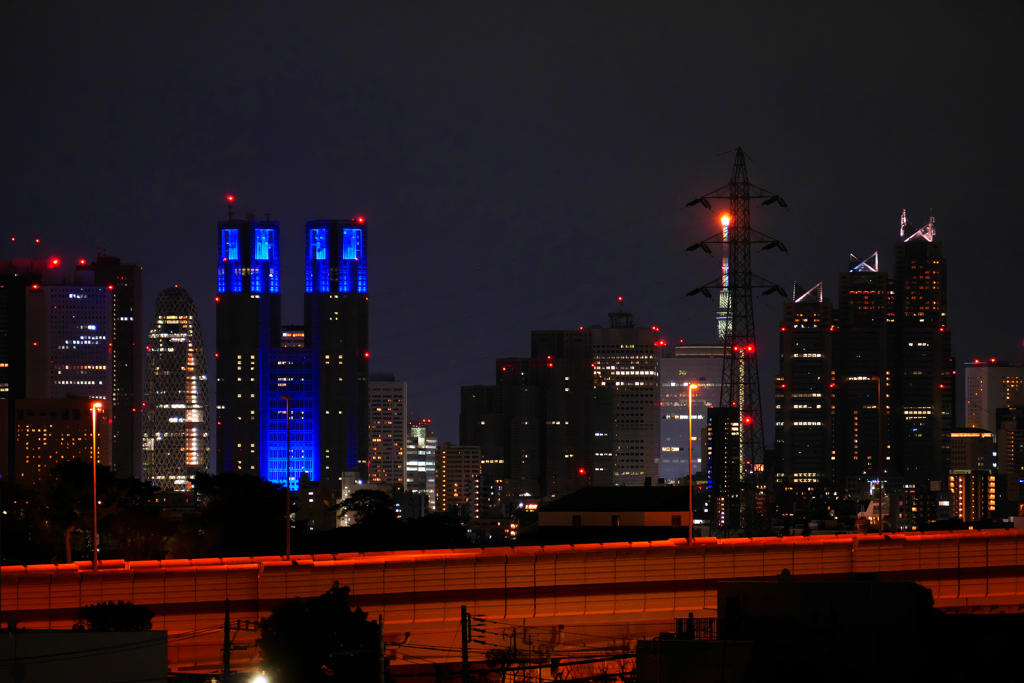 三月の夜景西新宿