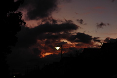 夕空を彩る雲の演出