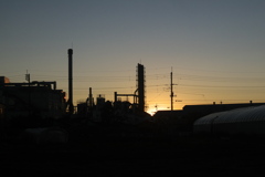 夕陽が作るシルエット