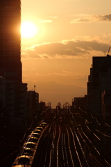 京王線の夕景20161106