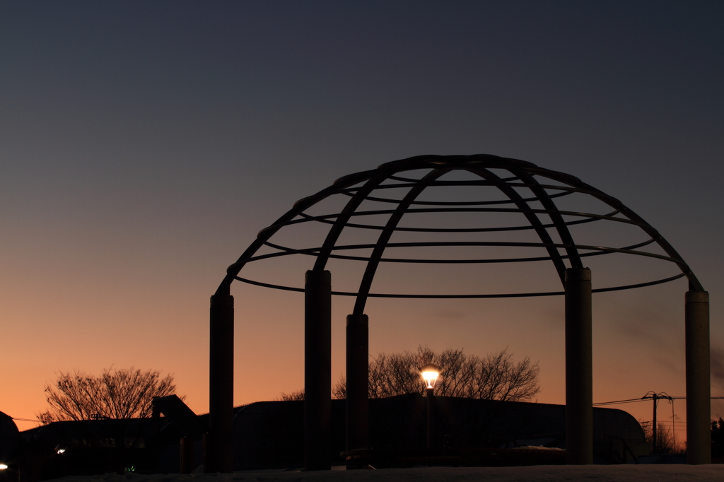 公園の夕景