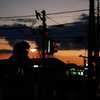 夕空と狛犬さま