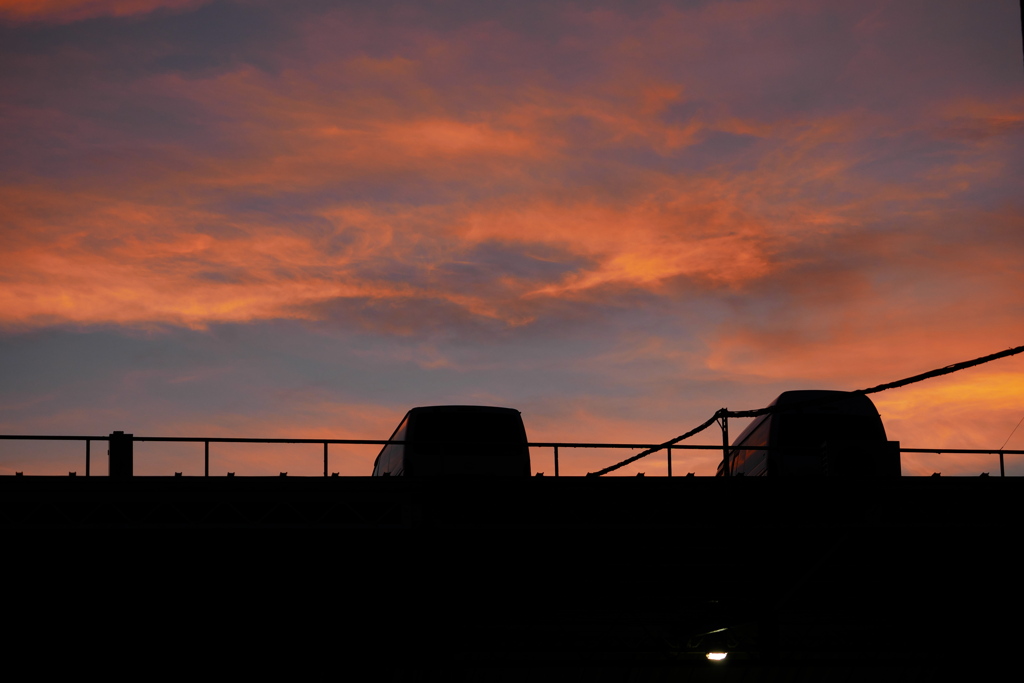 夕焼け駐車場