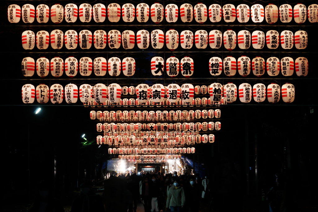 一の酉、夜の参道