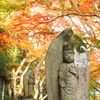 石仏と紅葉