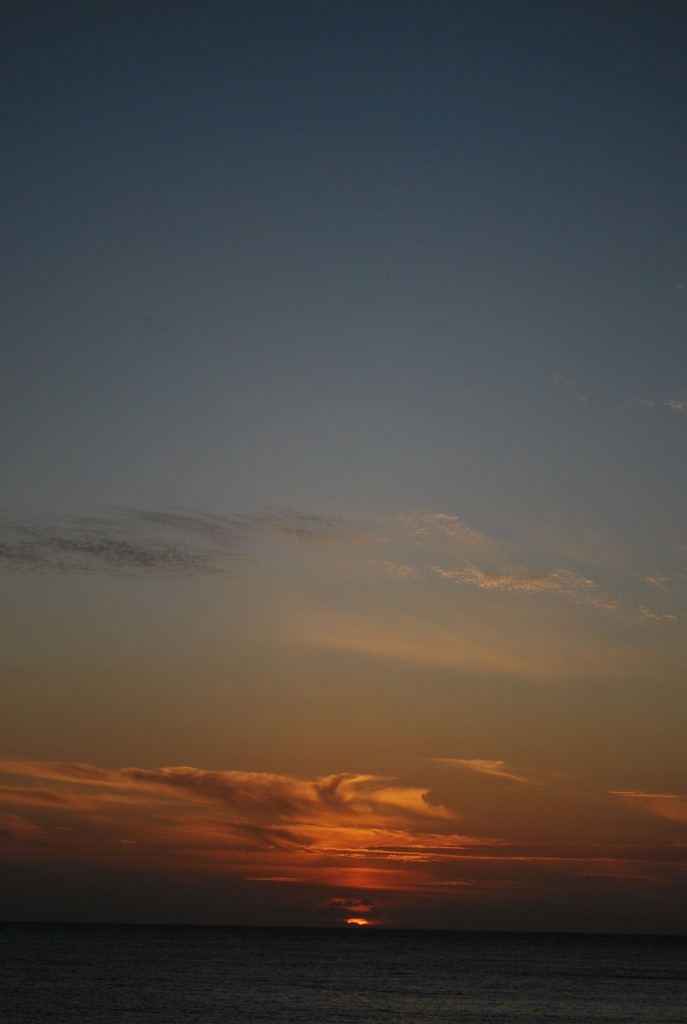 浜田漁港からの夕日
