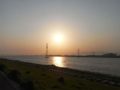 淀川の夕日