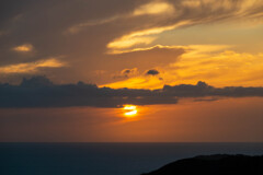 牛深遠見山桜木展望所の夕陽