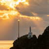 マリア像の夕陽失敗　雲が・・・