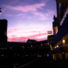 ベイクォーターからの横浜駅、夕焼けがあまりに綺麗なので思わずシャッターを