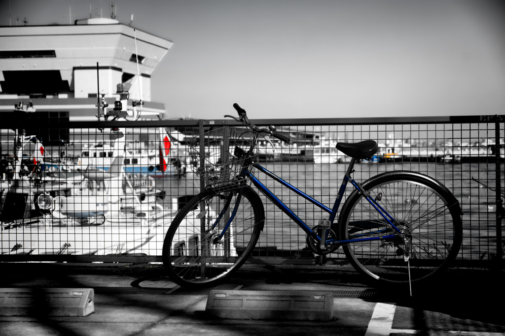自転車と海