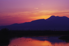 夜明けの普賢岳