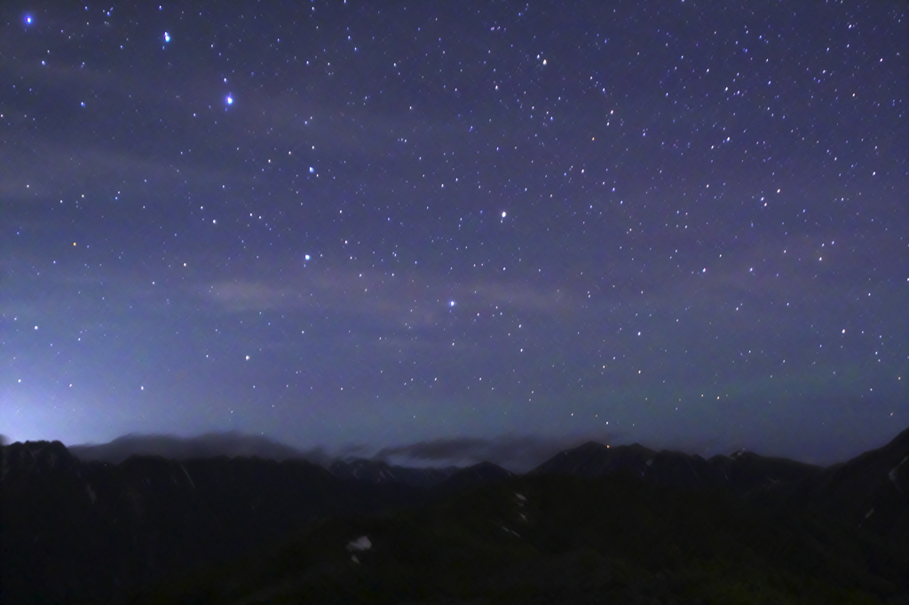 北アルプスの星空