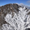 霧氷と由布岳西峰