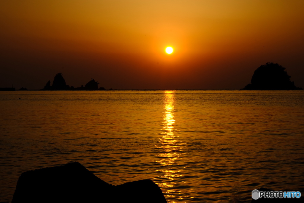 大田子海岸の夕日