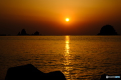 大田子海岸の夕日