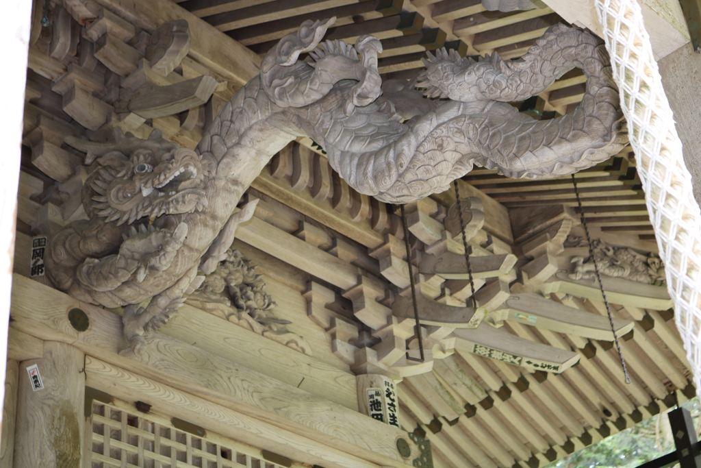 平泉寺白山神社　軒下　龍　彫り物