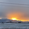 一瞬の朝焼け