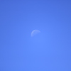どこまでも青い空と白昼の月