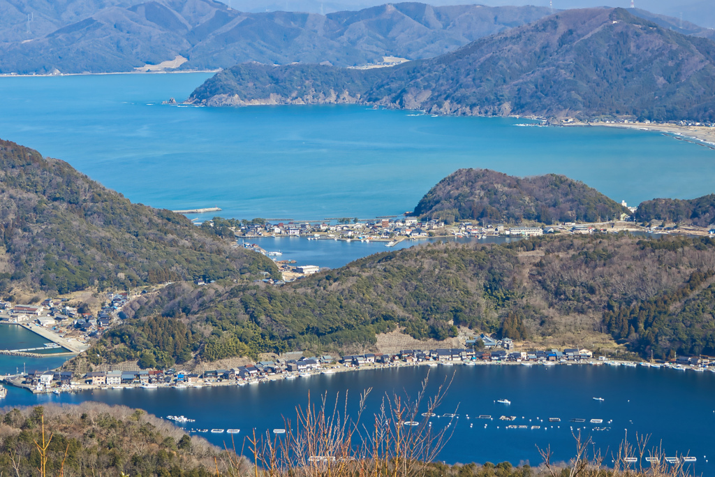 日向湖と久々子湖と若狭湾