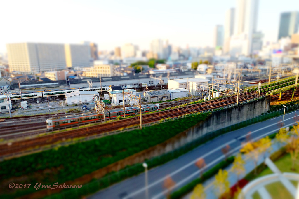 ジオラマ風電車に変身