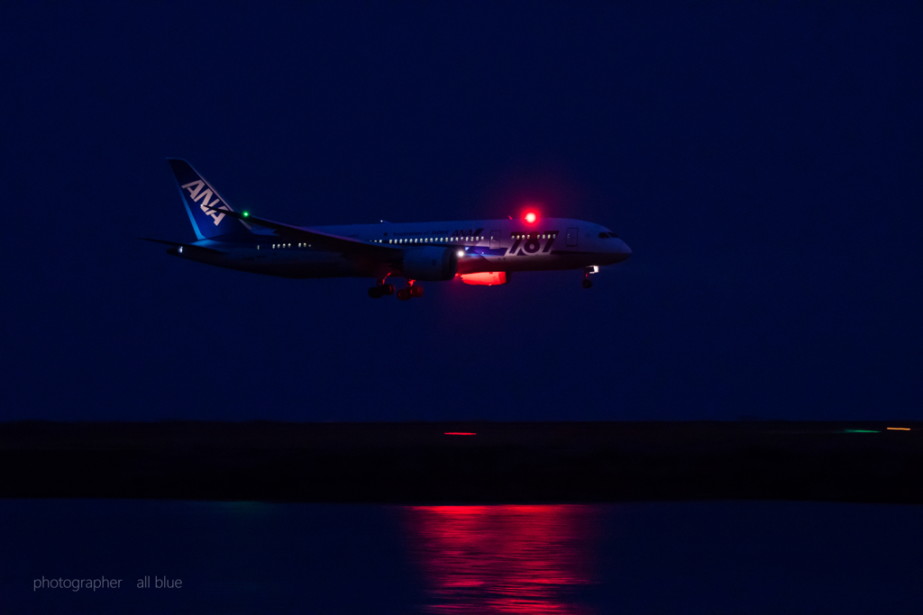 ANA 787night　approach