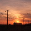 夕陽と列車