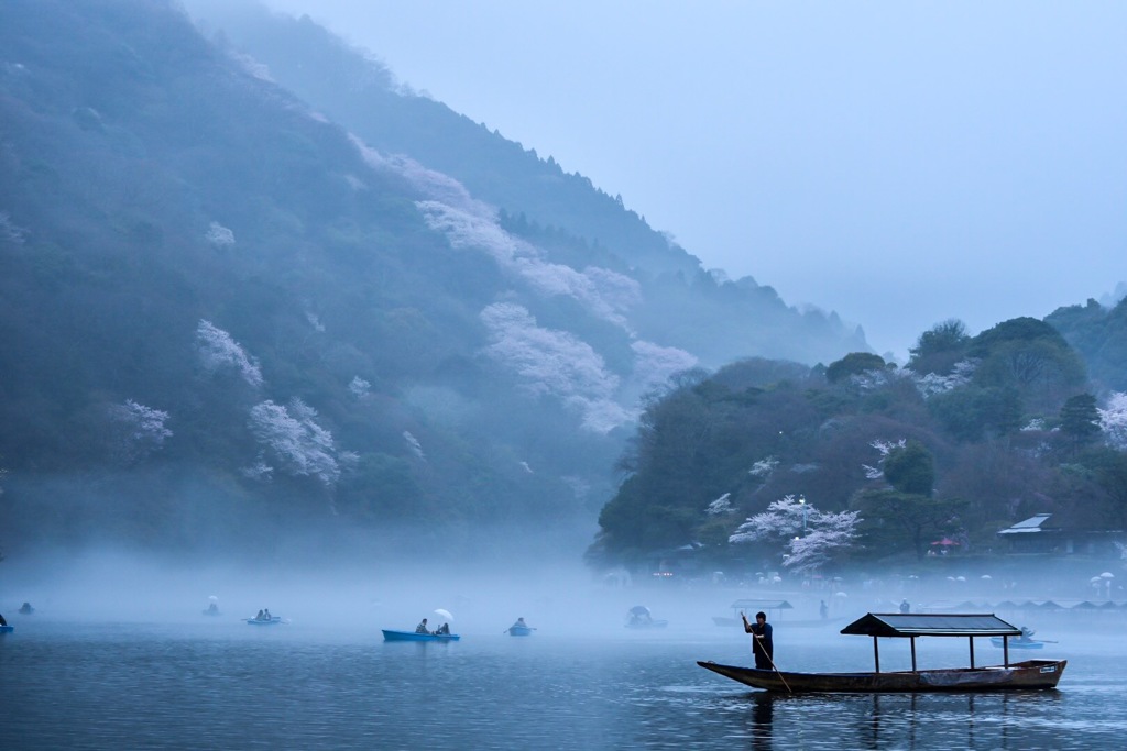 雨の日の嵐山