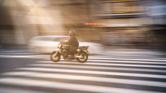 CB乗り夕陽を浴びて