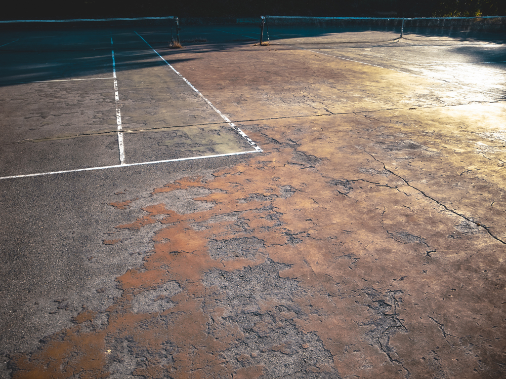 地図のようなテニスコート