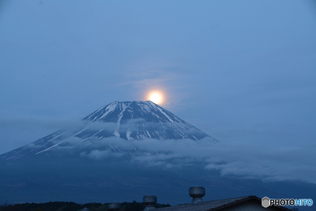 朝霧高原のパール富士②