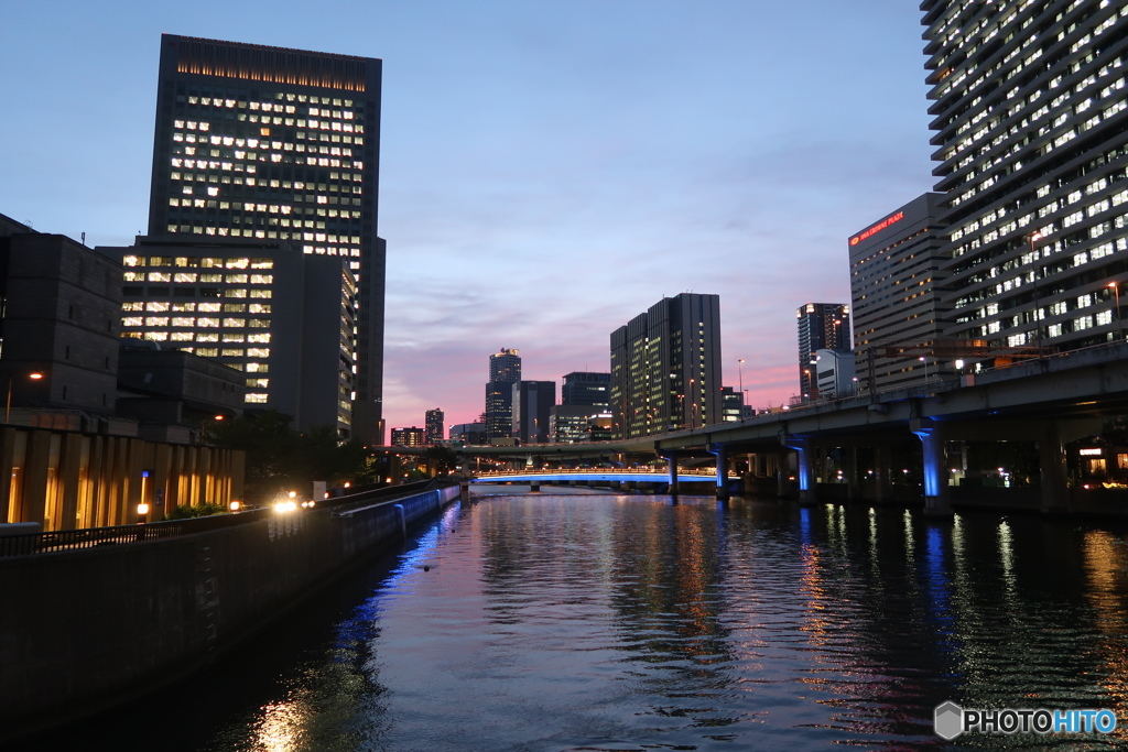 淀屋橋の夕焼け