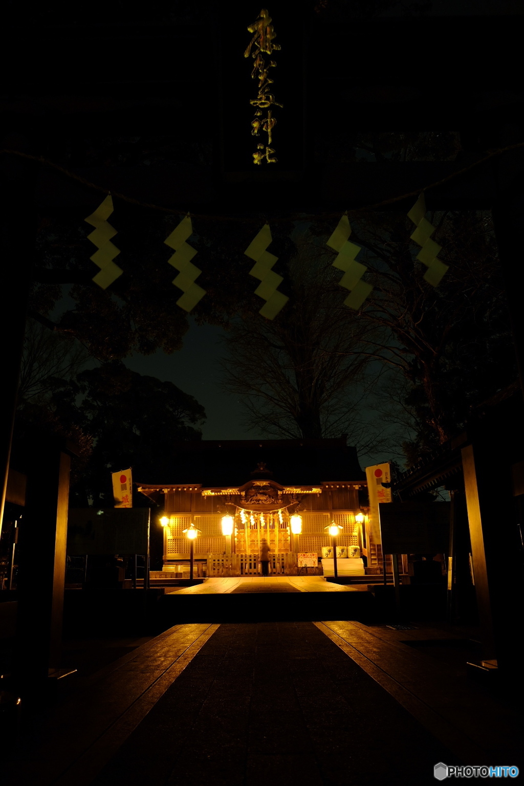 夜の参拝