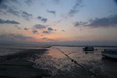 干潟の夕暮れ