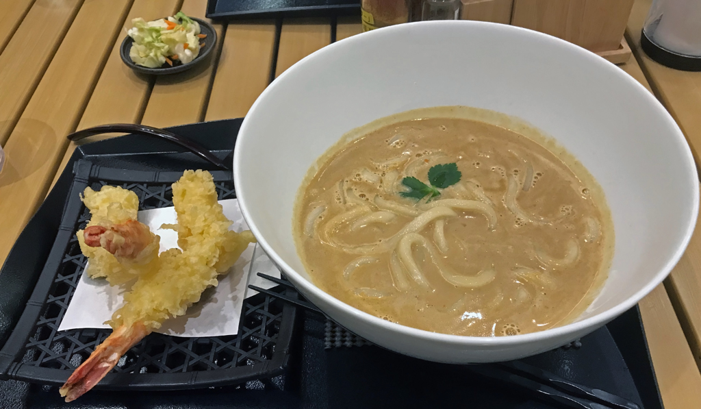 海老天カレーうどん