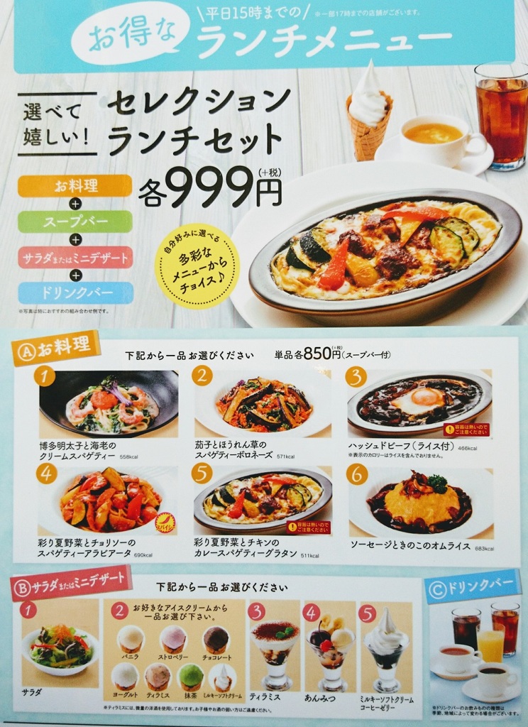 フジヤランチメニュー