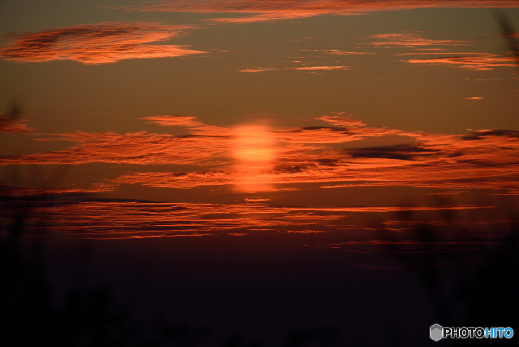 祖母山　夕日2