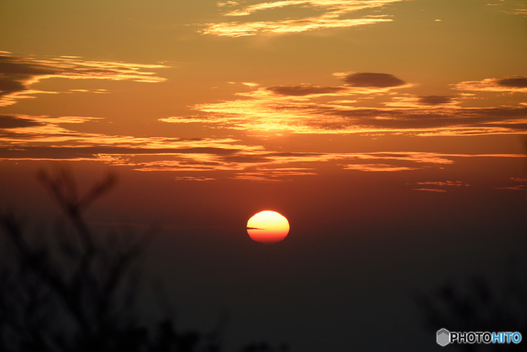 祖母山　夕日1