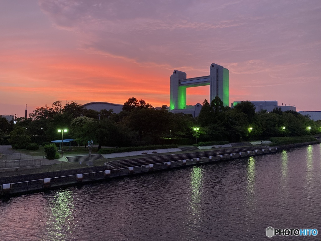 帰宅途中の夕焼け